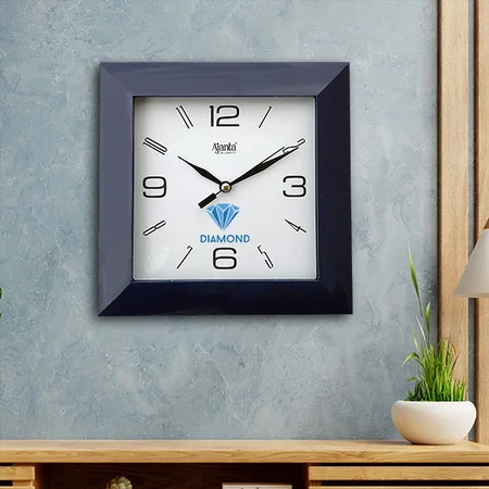 Black Customized Ajanta Analog Wall Clock - 17 x 17 Cm