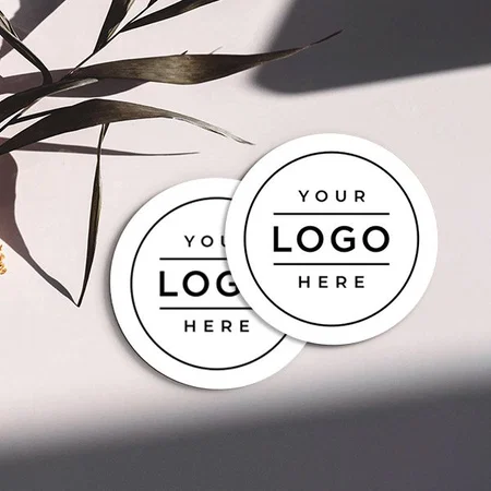 Round White Business Logo Branded Customized Photo Printed Circle Tea & Coffee Coasters
