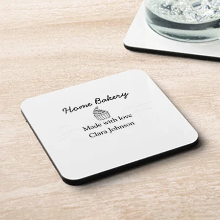 Cup Cake Birthday Design Customized Photo Printed Tea & Coffee Coasters