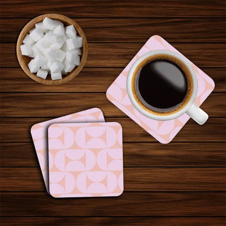 Modern Pattern Soft Pastel Lilac Design Customized Photo Printed Tea & Coffee Coasters