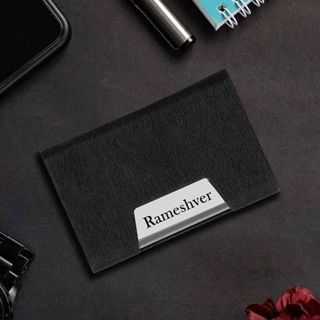 Black Customized Metal Card Holder