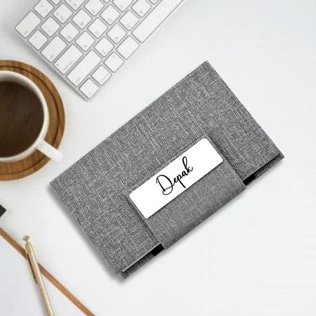 Grey Customized Metal Card Holder