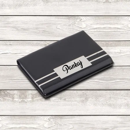 Black Customized Metal Card Holder