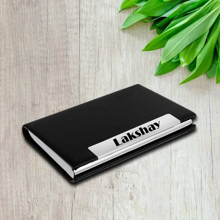 Black Customized Metal Card Holder