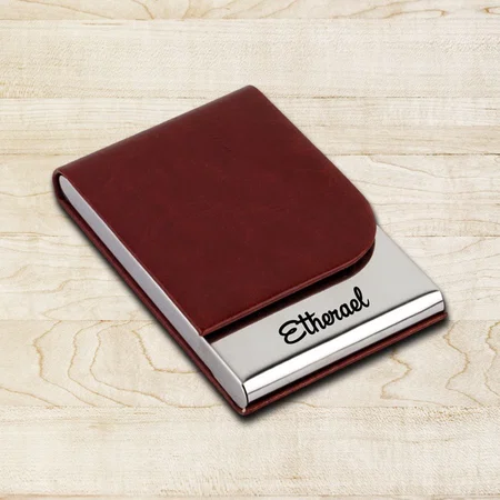 Brown Customized Metal Card Holder
