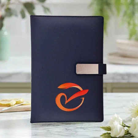 Blue Customized Soft PU Notebook Corporate Diary