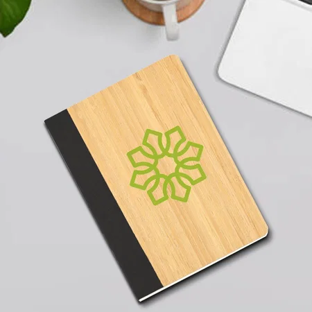 Brown Customized Bamboo Notebook Diary - A5 Size