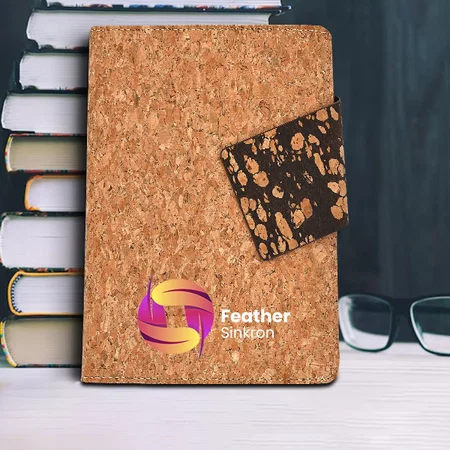 Brown Tea Cork Pattern Customized Notebook Diary - A5 Size