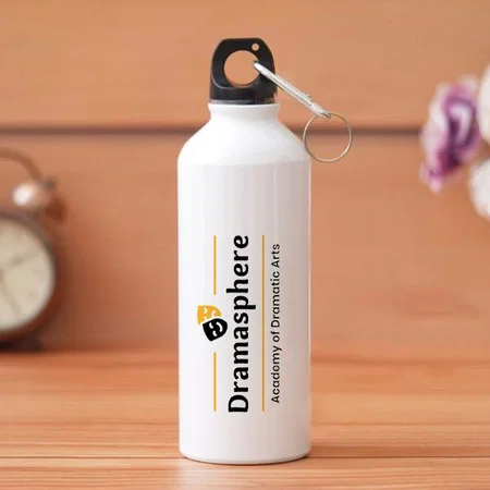 White Customized Aluminium Gloss Sports Bottle - 750 ML