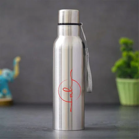 Silver Customized Stainless Steel Single Wall Bottle - 750 ML