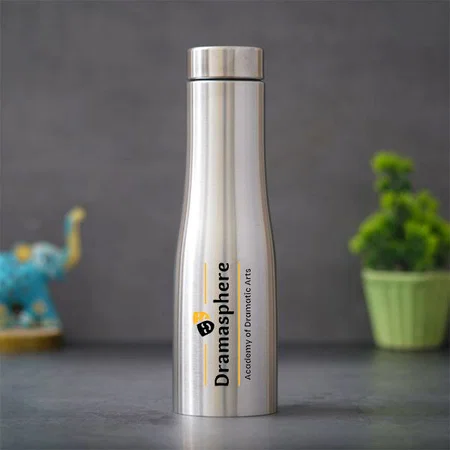 Silver Customized Stainless Steel Single Wall Bottle