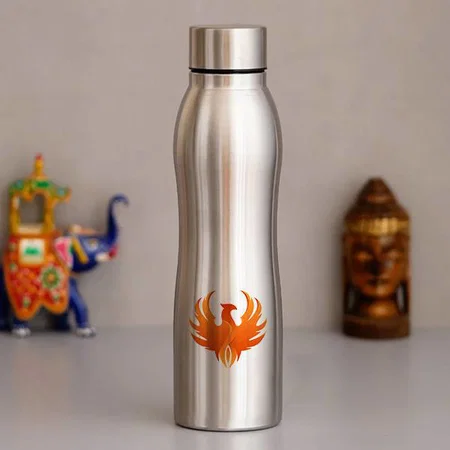 Silver Customized Stainless Steel Single Wall Bottle  - 1000 ML