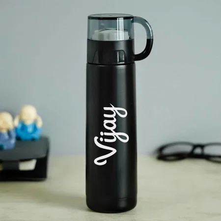 Black Customized Stainless Steel Hot & Cold Cup Flask - 500 ML