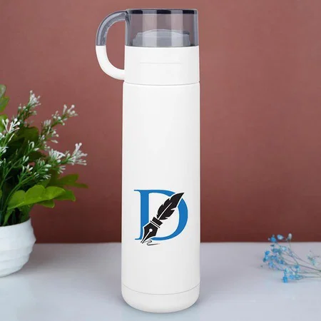 White Customized Stainless Steel Hot & Cold Cup Flask - 500 ML