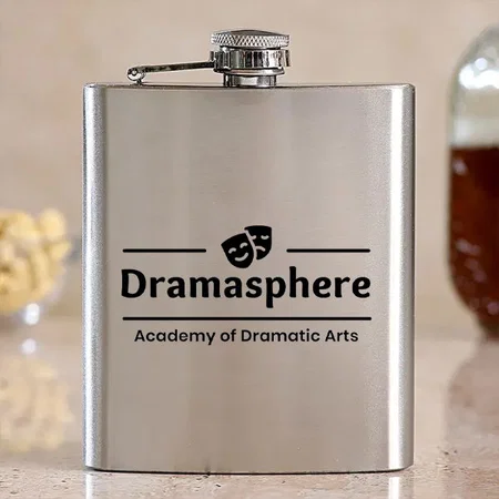 Silver Customized Stainless Steel Hip Flask - 236 ML