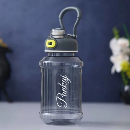 Customized Straw Water Bottle with Push Button & Lock – BPA Free - 900 ML