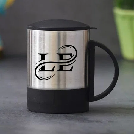 Black Customized Stainless Steel Double Wall Tea Cup - 200 ML
