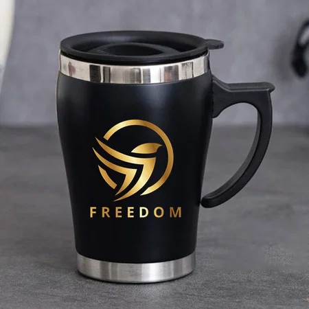Black Customized Stainless Steel Coffee Mug - 300 ML