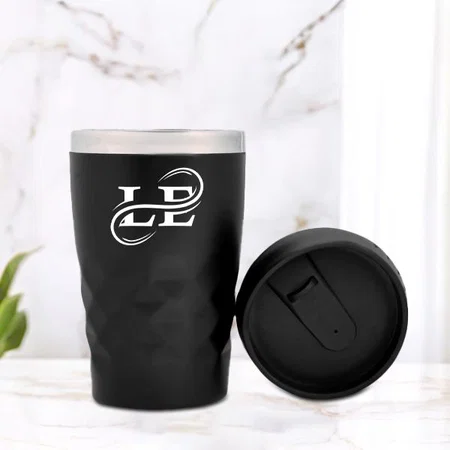 Black Customized Stainless Steel Double Wall Tea/Coffee Cup - 400 ML