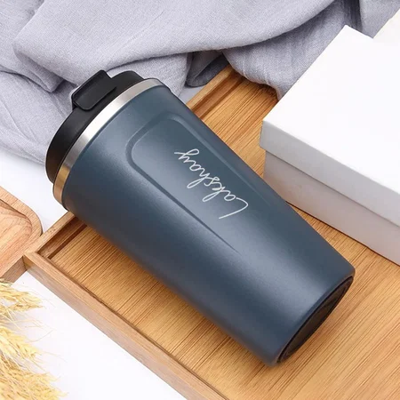 Blue Customized Insulated Stainless Steel Coffee Mug with Lid - 500 ML