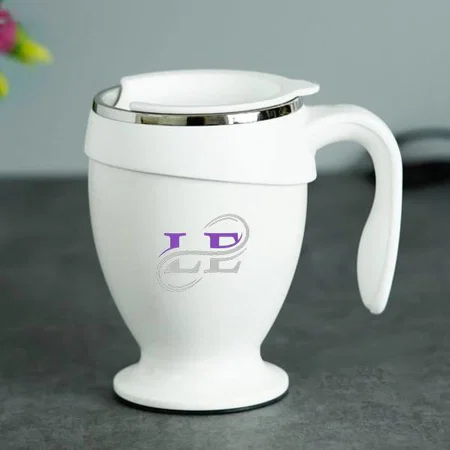 White Customized Suction Mug for Tea/Coffee - 450 ML