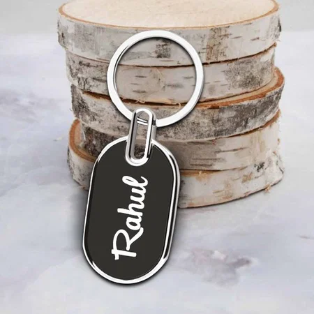 Black Customized Metal Keychain
