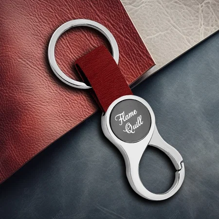 Brown Customized Metal Keychain with Hook