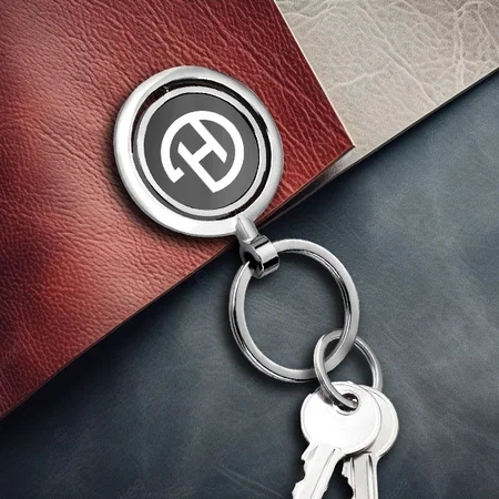 Black Customized Metal Keychain