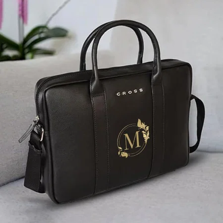 Black Cross Customized Gotham 15" Slim Briefcase Laptop Bag