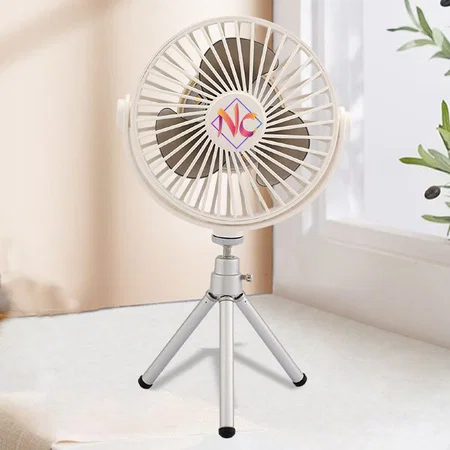 White Customized 2 in 1 Portable Table Fan with Light & Remote Control, Hanging Fan, Wireless Remote Control, LED Light, 3 Speed Wind