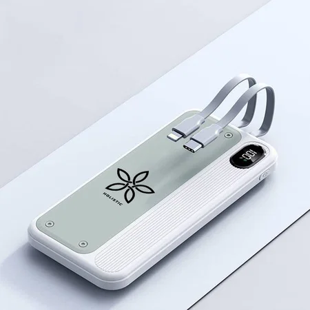 Customized 10,000 mAh Power Bank with Display & In-Built Cables | 22.5W Fast charging | Supports Qualcomm 3.0 + PD charging | Dual USB output & inputs