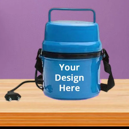 Blue Customized Electra Lunch Box Plastic- 3 Container
