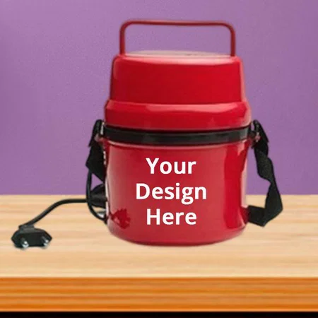 Red Customized Electra Lunch Box Plastic- 3 Container