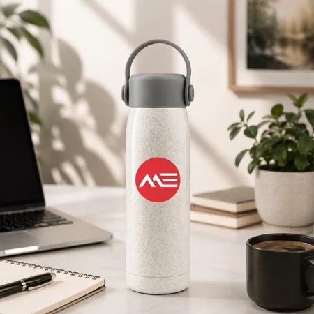 Customized Wheat Straw Glass Bottle With Phone Stand Cap & Silicone Strap | Capacity 315 ml (Approx)