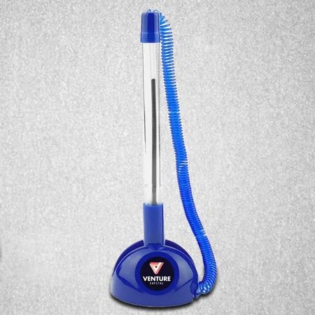 Blue Customized Table Stand Pen with Double Tape