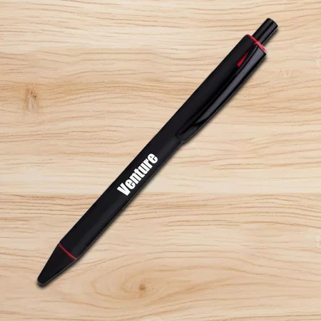 Red Black Customized Matte Metal Pen with Colored Highlights