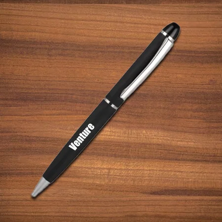 Customized Matte Black Metal Pen with Chrome Parts