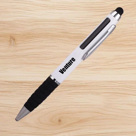 White Customized Magnifier Pen with LED