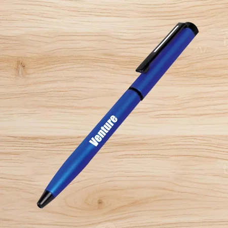 Blue Customized Matty Metal Pen with Twist Function