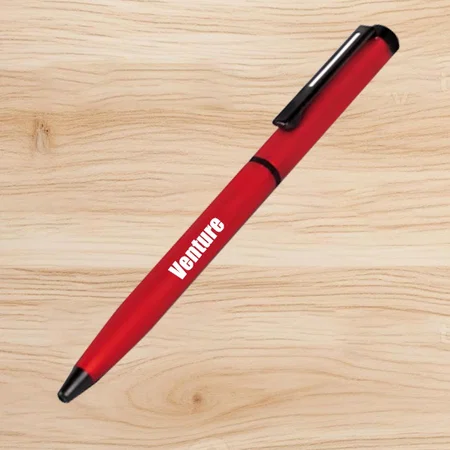 Red Customized Matty Metal Pen with Twist Function