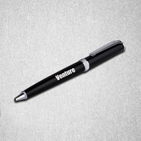 Black Customized Jumbo Pen with Silver Highlights | Metal and Plastic Barrel