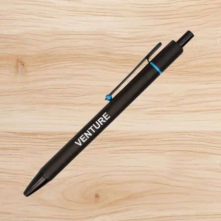 Blue Black Customized Metal Pen with Colored Highlights