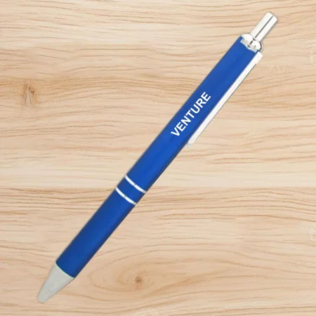 Blue Customized Metal Pen with Double Rings