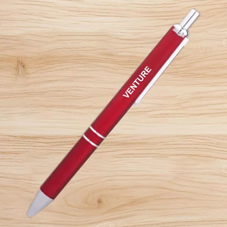 Red Customized Metal Pen with Double Rings