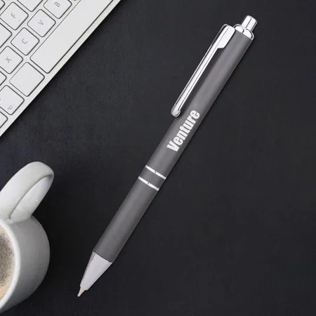 Grey Cuatomized Metal Pen with Double Rings