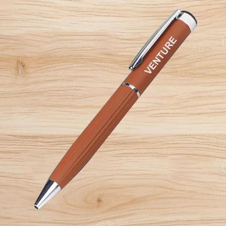Brown Customized Brass Metal Pen with Stripes