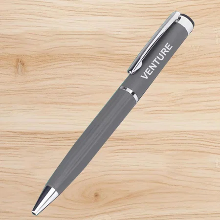 Grey Customized Brass Metal Pen with Stripes