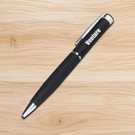 Black Customized Brass Metal Pen with Stripes