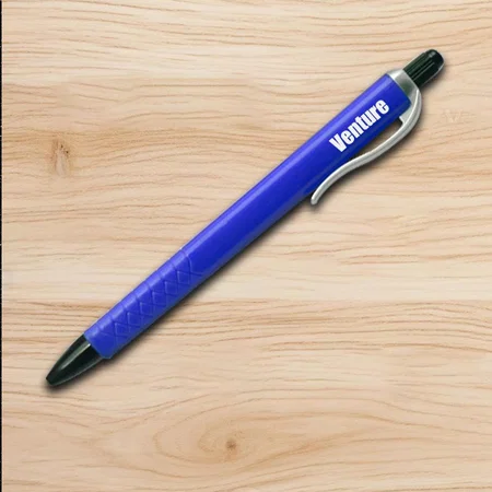 Blue Customized Triangular Plastic Pen