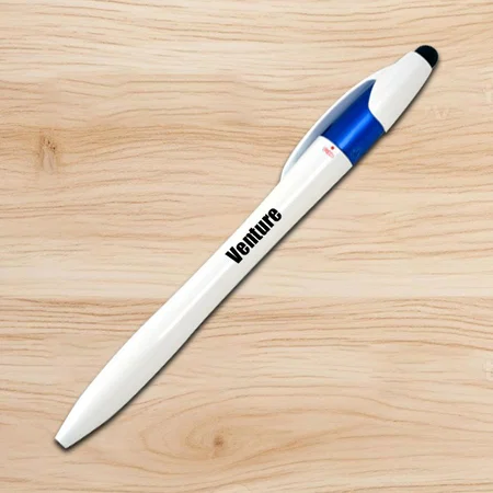 Blue Customized Twisty Pen with Stylus (Ultra Sleek)